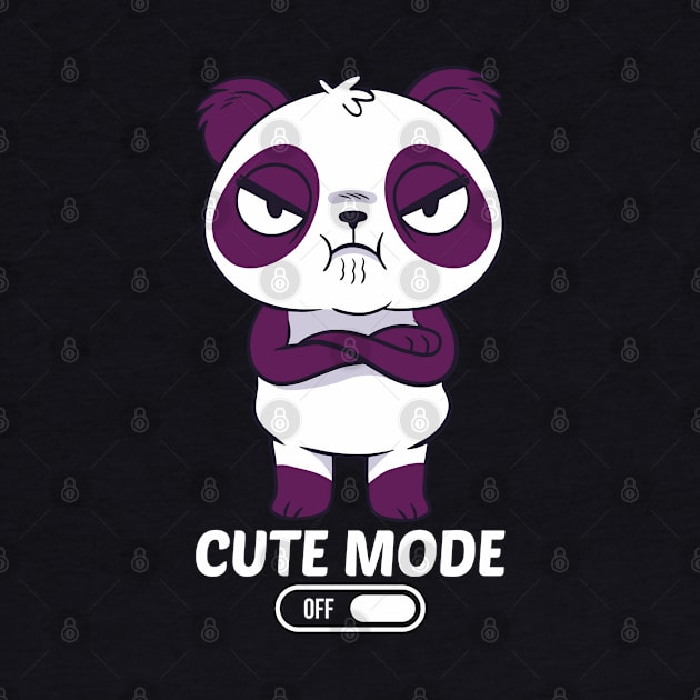 Cute mode off, funny mad panda graphic, mama bear humor cartoon, Men Women by Luxera Wear